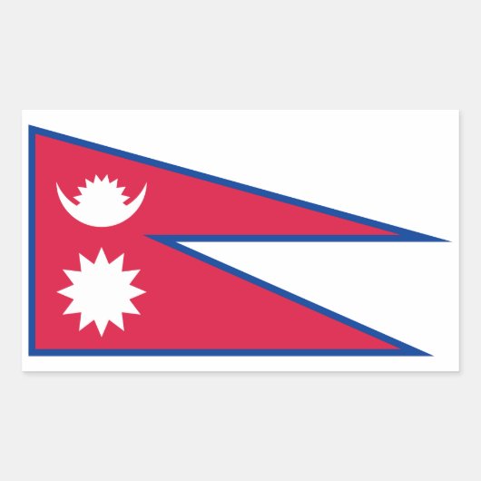 Flagge Nepals Rechteckiger Aufkleber (Vorderseite)
