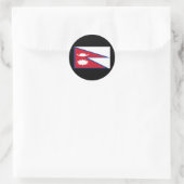 Flagge Nepals Runder Aufkleber (Tasche)