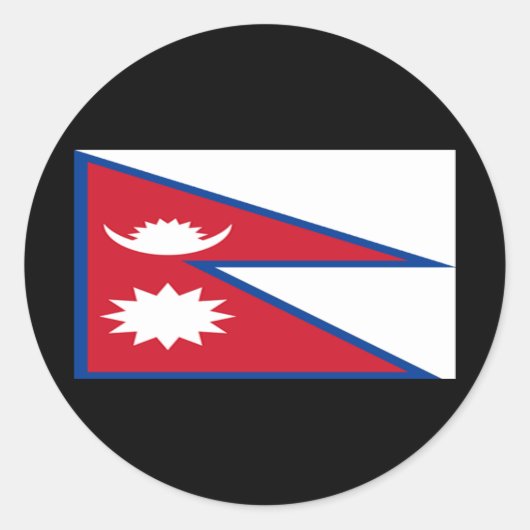 Flagge Nepals Runder Aufkleber (Vorderseite)