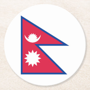 Flagge Nepals Runder Pappuntersetzer