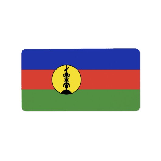 Flagge Neukaledoniens Adressaufkleber (Vorne)