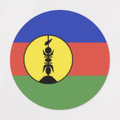 Flagge Neukaledoniens Etiketten (Design 2)
