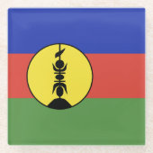 Flagge Neukaledoniens Glasuntersetzer (Vorderseite)