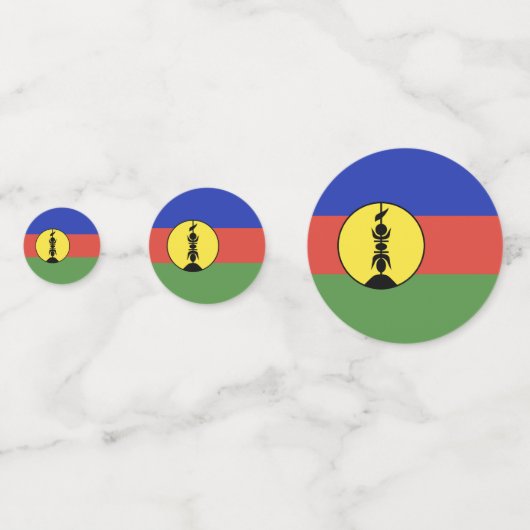 Flagge Neukaledoniens Konfetti (Rückseiten)