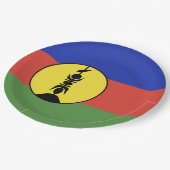 Flagge Neukaledoniens Pappteller (Schrägansicht)