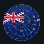 Flagge Neuseelands Dartscheibe<br><div class="desc">Flagge Neuseelands: Die Flagge des Vereinigten Königreichs "Union Jack"befindet sich in der oberen linken Ecke,  die Sterne stellen die Sternenkonstellation des Südkreuzes dar,  von denen nur vier von fünf Sternen sichtbar sind.</div>