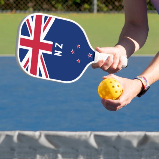 Flagge Neuseelands - stilisiert Pickleball Schläger (InSitu)