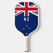 Flagge Neuseelands - stilisiert Pickleball Schläger (Rückseite)