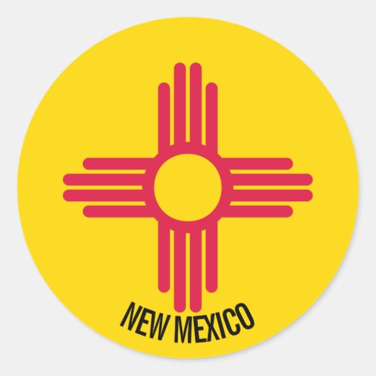Flagge New Mexico Runder Aufkleber (Vorderseite)