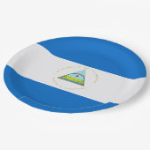 Flagge: Nicaragua Pappteller (Schrägansicht)