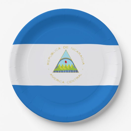 Flagge: Nicaragua Pappteller (Vorderseite)