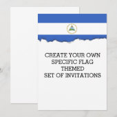 Flagge Nicaraguas Einladung (Vorne/Hinten)