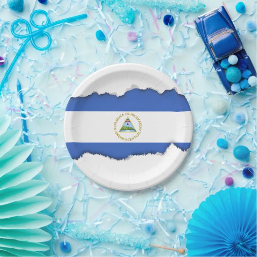 Flagge Nicaraguas Pappteller (Party)