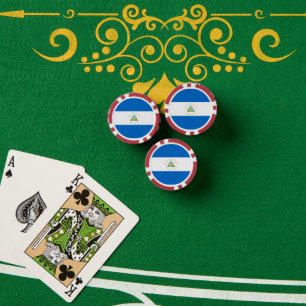 Flagge Nicaraguas Pokerchips