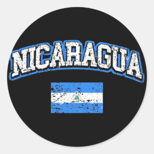 Flagge Nicaraguas Runder Aufkleber
