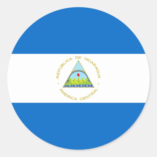 Flagge Nicaraguas Runder Aufkleber (Vorderseite)