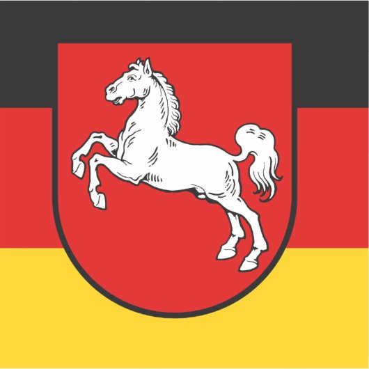 Flagge Niedersachsens Vinyl Sticker (Vorderseite)