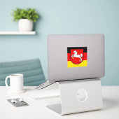 Flagge Niedersachsens Vinyl Sticker (Laptop auf Schreibtisch)