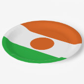 Flagge Niger (afrikanisches Land) Pappteller (Schrägansicht)