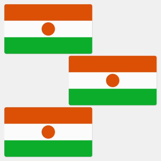 Flagge Niger Etiketten (Gruppe)