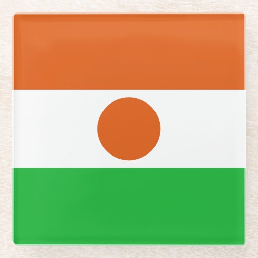 Flagge Niger Glasuntersetzer (Vorderseite)