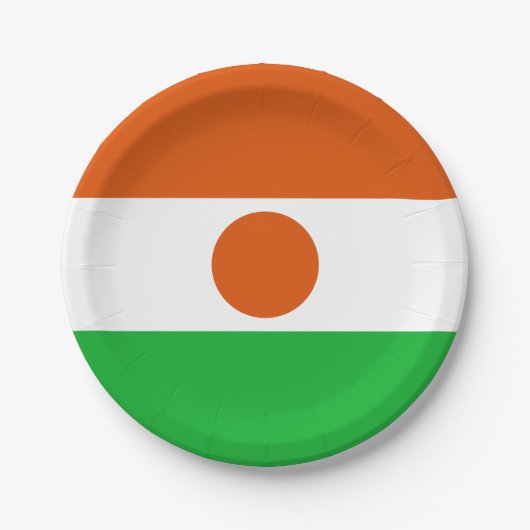 Flagge Niger Pappteller (Vorderseite)