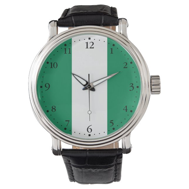 Flagge Nigerias Armbanduhr (Vorderseite)
