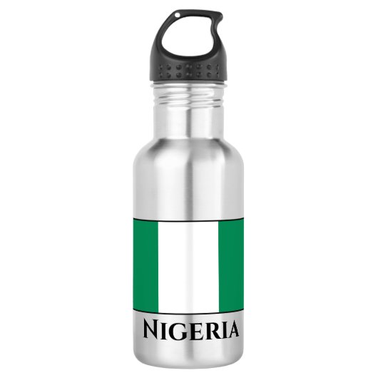 Flagge Nigerias Edelstahlflasche (Vorderseite)