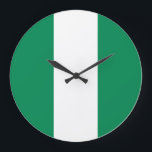 Flagge Nigerias Große Wanduhr<br><div class="desc">Anpassbare World Flag Produkte - Bitte fühlen Sie sich frei,  Ihren Text hinzuzufügen.</div>