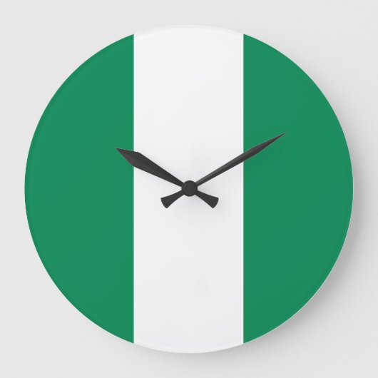 Flagge Nigerias Große Wanduhr (Vorderseite)