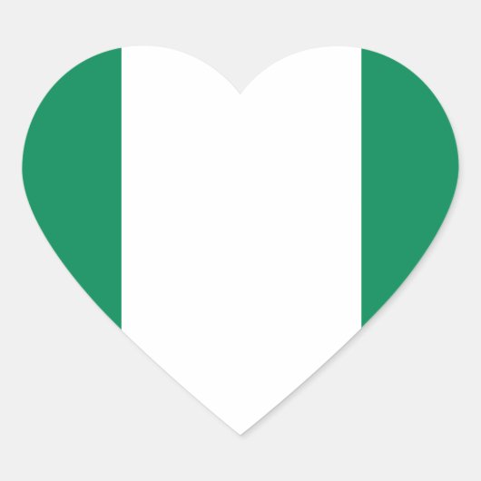 Flagge Nigerias Herz-Aufkleber (Vorderseite)