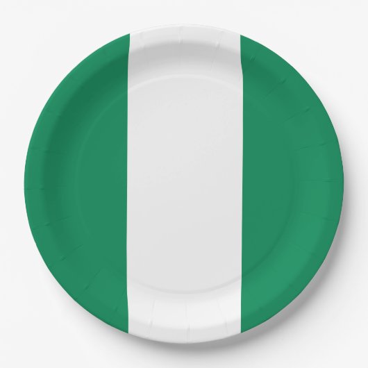 Flagge Nigerias Pappteller (Vorderseite)