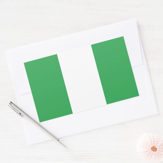 Flagge Nigerias Rechteckiger Aufkleber (Umschlag)