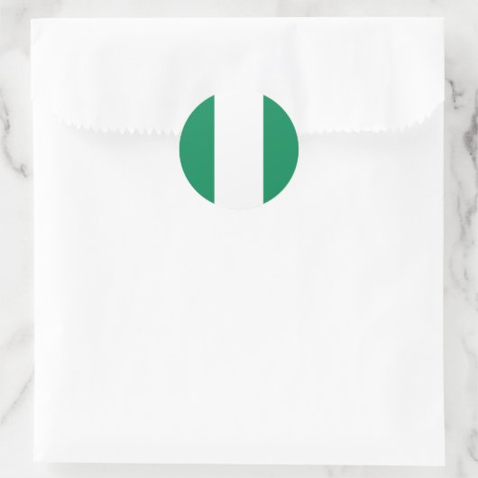 Flagge Nigerias Runder Aufkleber (Tasche)