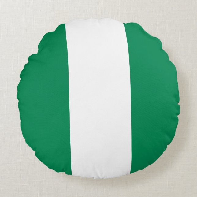 Flagge Nigerias Rundes Kissen (Vorderseite)