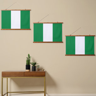 Flagge Nigerias Wandteppich Mit Holzrahmen