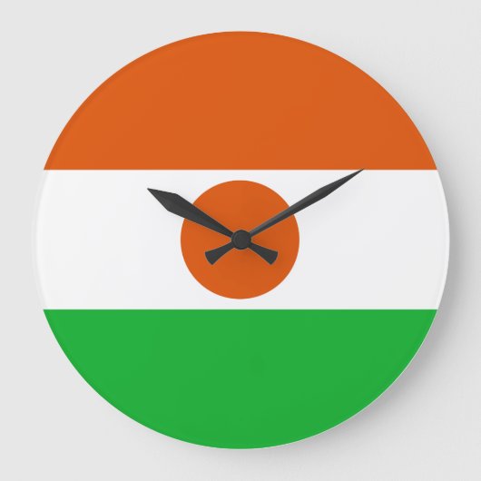 Flagge Nigers Große Wanduhr (Vorderseite)