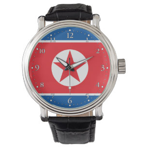 Flagge Nordkoreas Armbanduhr