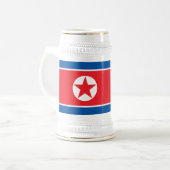 Flagge Nordkoreas Bierglas (Vorderseite Links)