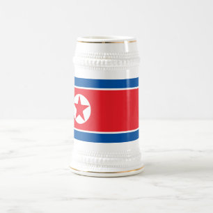 Flagge Nordkoreas Bierglas