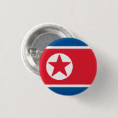 Flagge Nordkoreas Button (Vorne & Hinten)