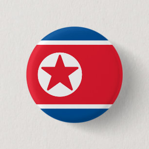 Flagge Nordkoreas Button