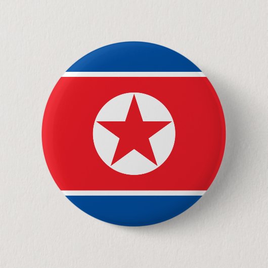 Flagge Nordkoreas Button (Vorderseite)