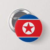 Flagge Nordkoreas Button (Vorne & Hinten)