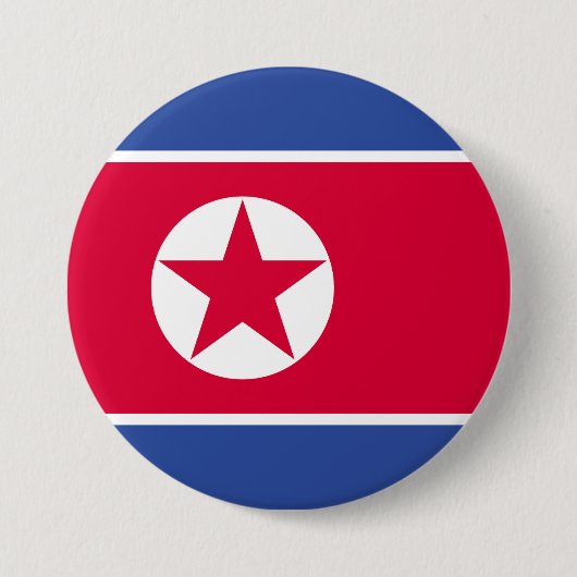 Flagge Nordkoreas Button (Vorderseite)