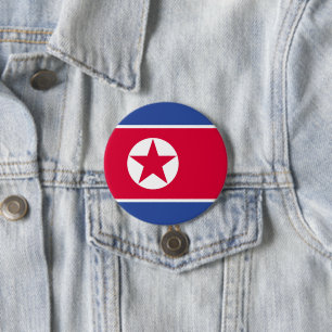 Flagge Nordkoreas Button