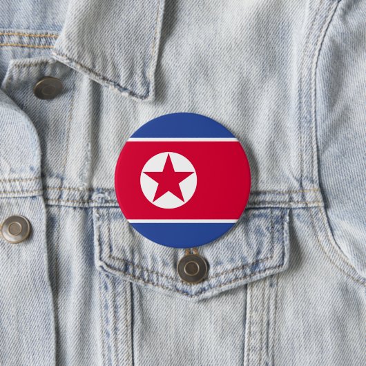 Flagge Nordkoreas Button (Beispiel)