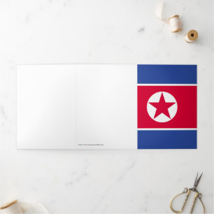 Flagge Nordkoreas Dreifach Gefaltete Karte