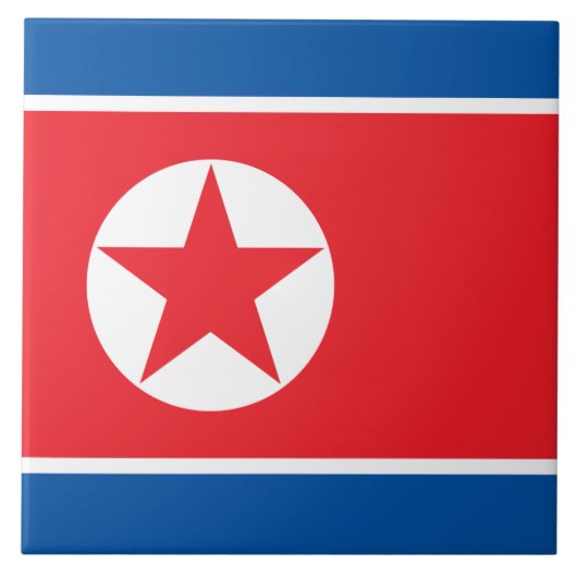 Flagge Nordkoreas (DVRK) Fliese (Vorderseite)