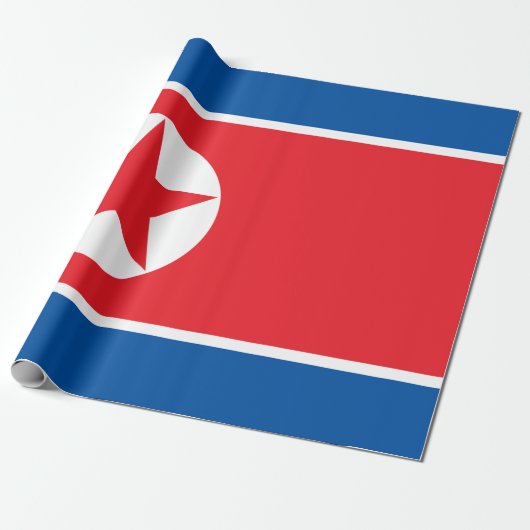Flagge Nordkoreas (DVRK) Geschenkpapier (Ungerollt)